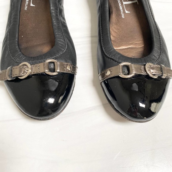 Attilio Giusti Leombruni Black Leather Cap Toe Buckle Flats Size 8.5 - Picture 4 of 11